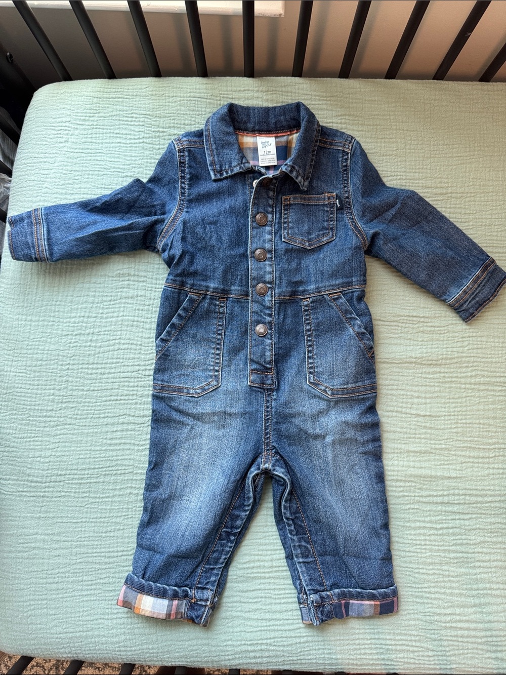 Denim-Style Baby Jumpsuit in Blue